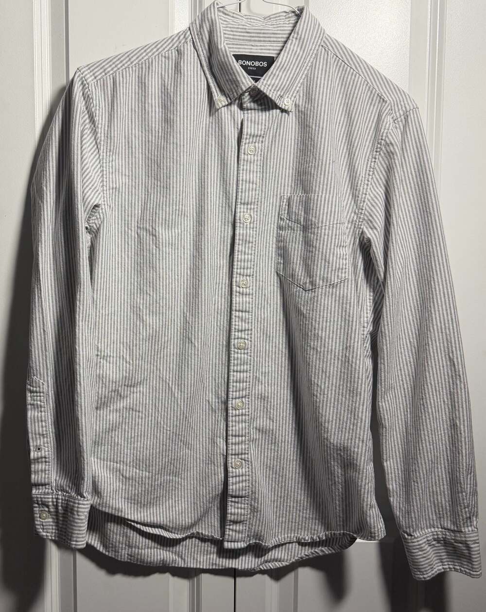 Bonobos Slim Fit Stretch Stripe Button-Up Casual Shirt Size Medium